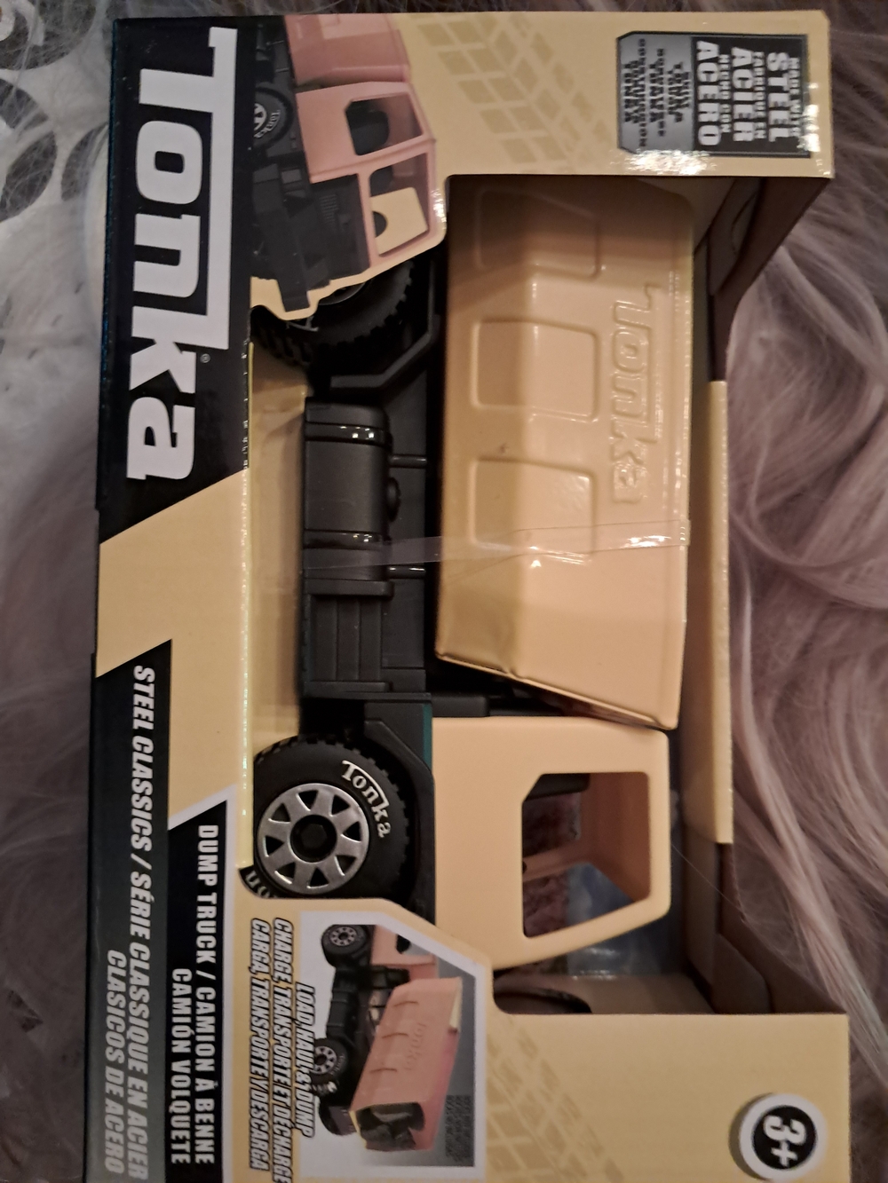 Tonka Beige & Black Steel Classics Dump Truck